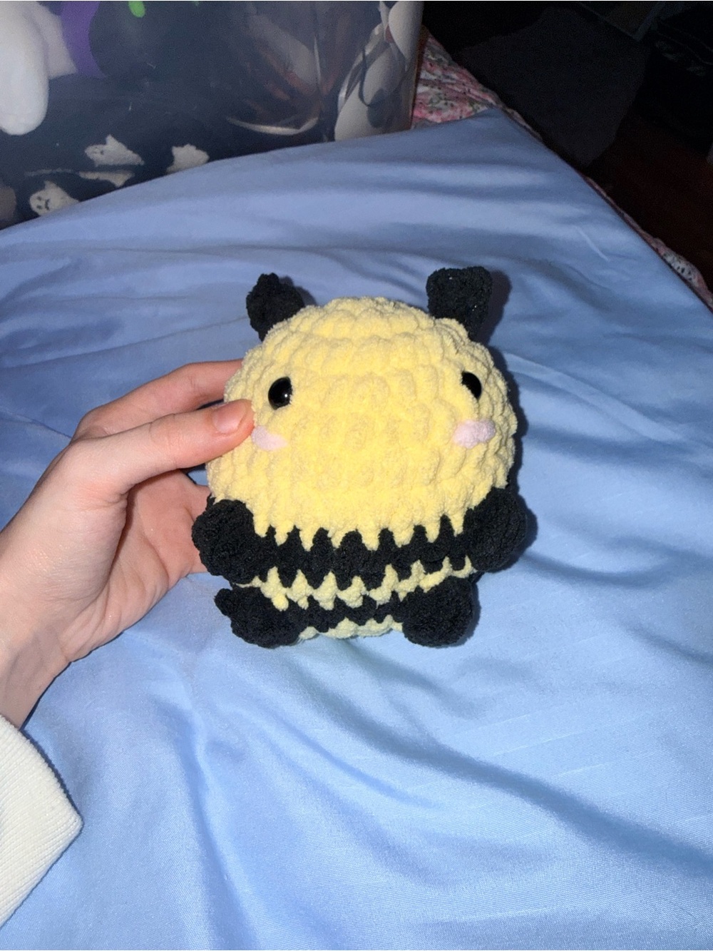 Plush Yellow & Black Crochet Bee Soft
